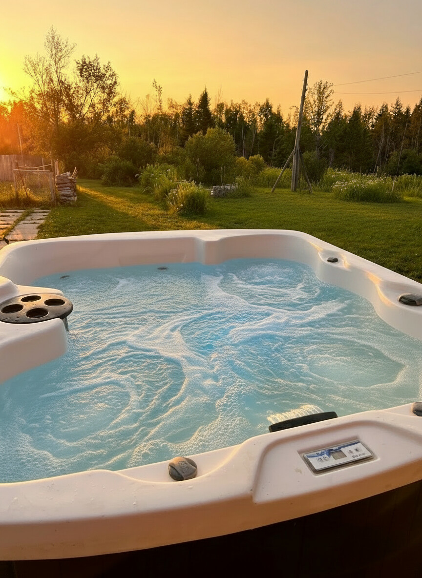 Hot tub at dusk
