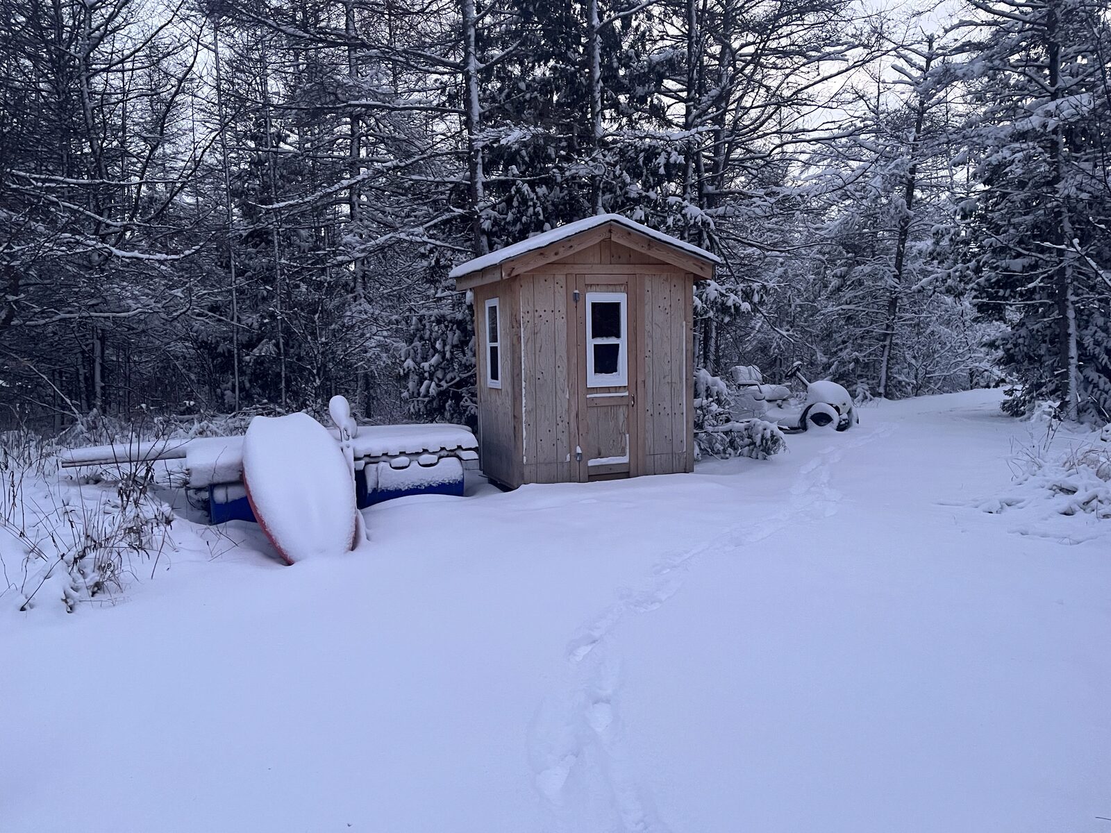 Cabin in winter wonderland